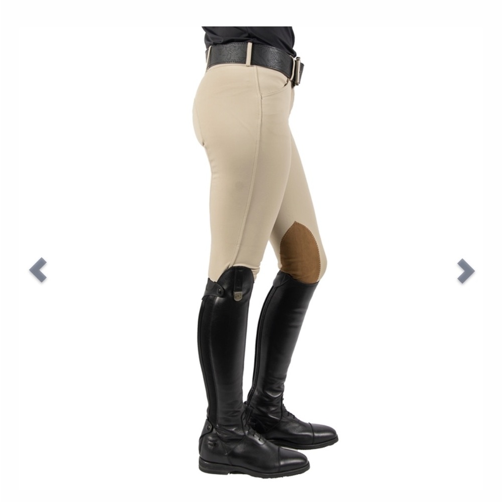 RJ CLASSICS LADIES GULF NATURAL RISE KNEE PATCH BREECH (SAND)